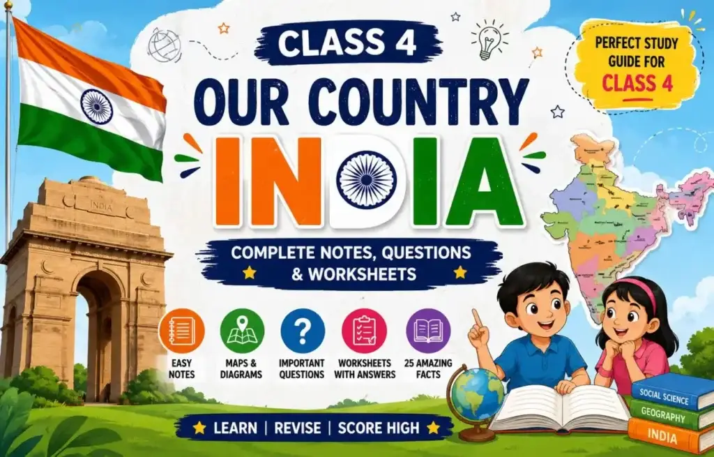 Class 4 Our Country India Chapter Complete Notes & Worksheets