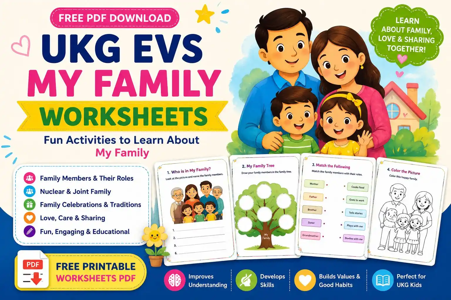 Free UKG EVS My Family Worksheets PDF Download: A Teacher’s Guide